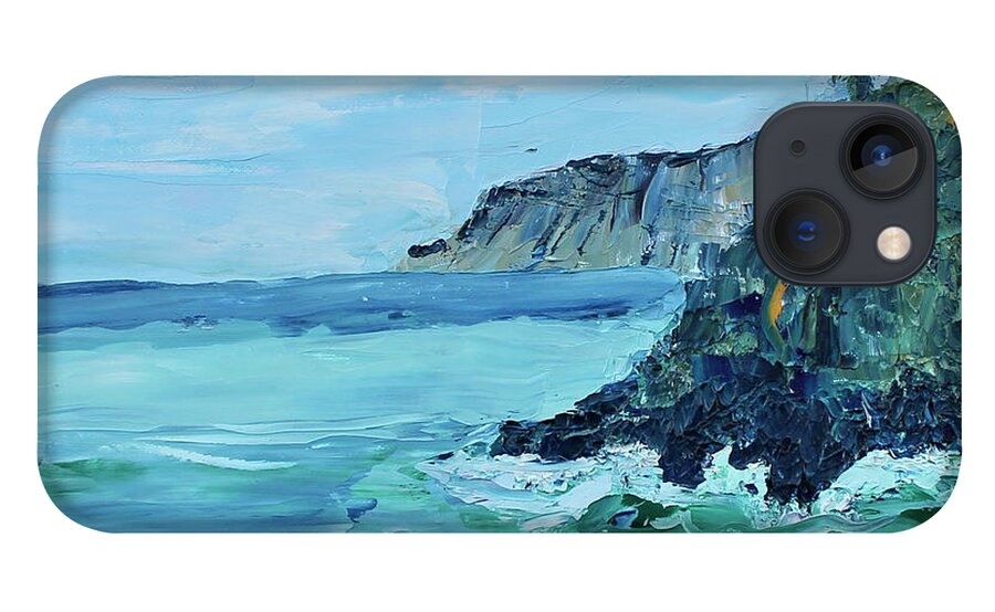 Seascape iPhone 13 Case featuring the painting Cinque Terre 1 by Teresa Moerer