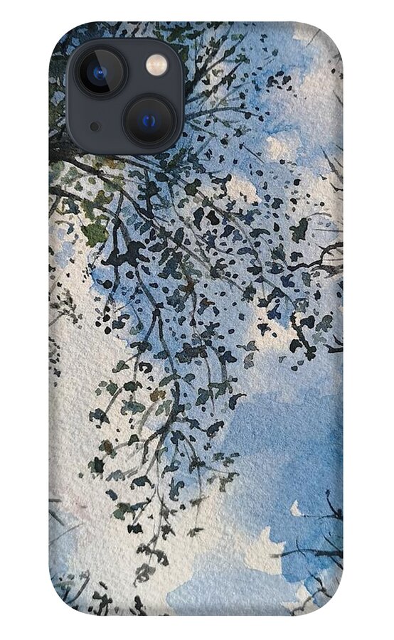 Cloudscape iPhone 13 Case featuring the painting Clouds by Sheila Romard