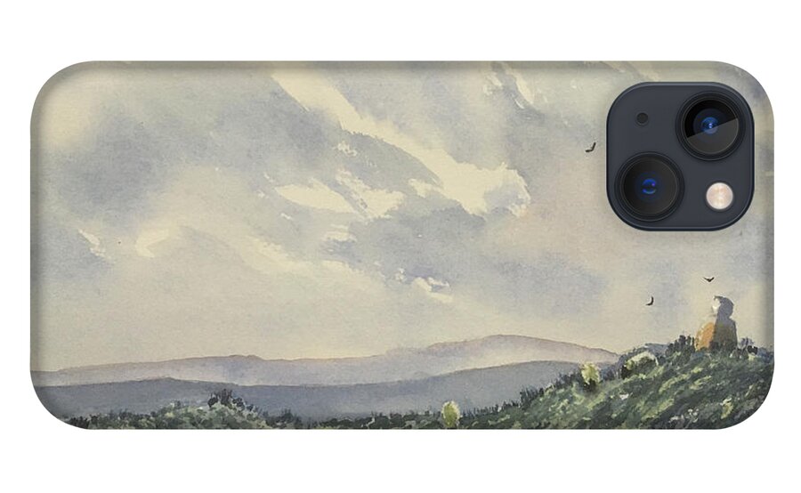 Watercolour iPhone 13 Case featuring the painting Cloudy Skies over Fat Betty by Glenn Marshall