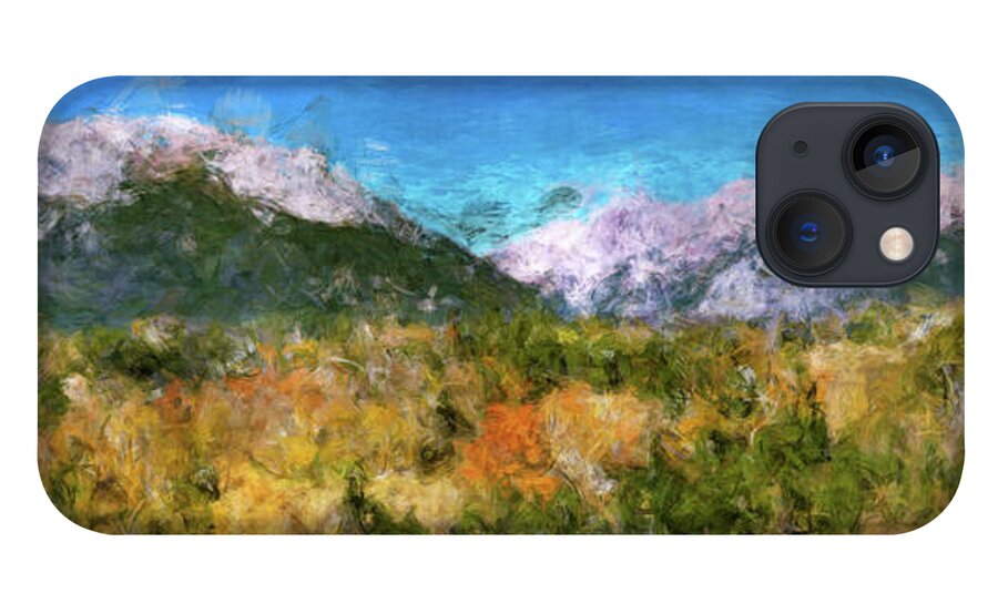 Colorado Rocky Mountains iPhone 13 Case featuring the digital art Colorado Rocky Mountains in the Fall by SnapHappy Photos