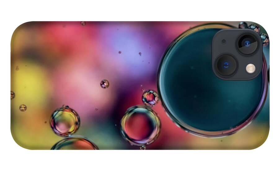 Oil iPhone 13 Case featuring the photograph Colorful Bubbles by Cathy Kovarik