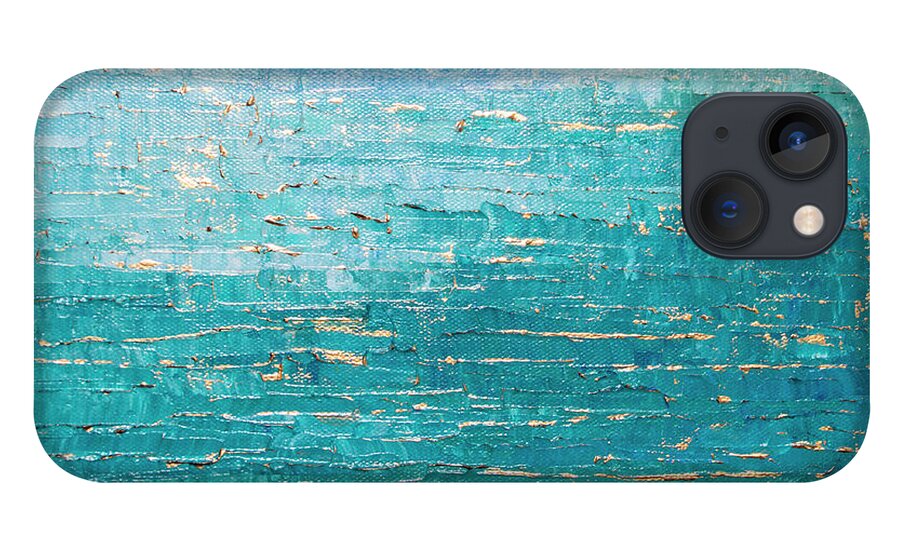 Blue iPhone 13 Case featuring the painting Cooled Blues by Linda Bailey
