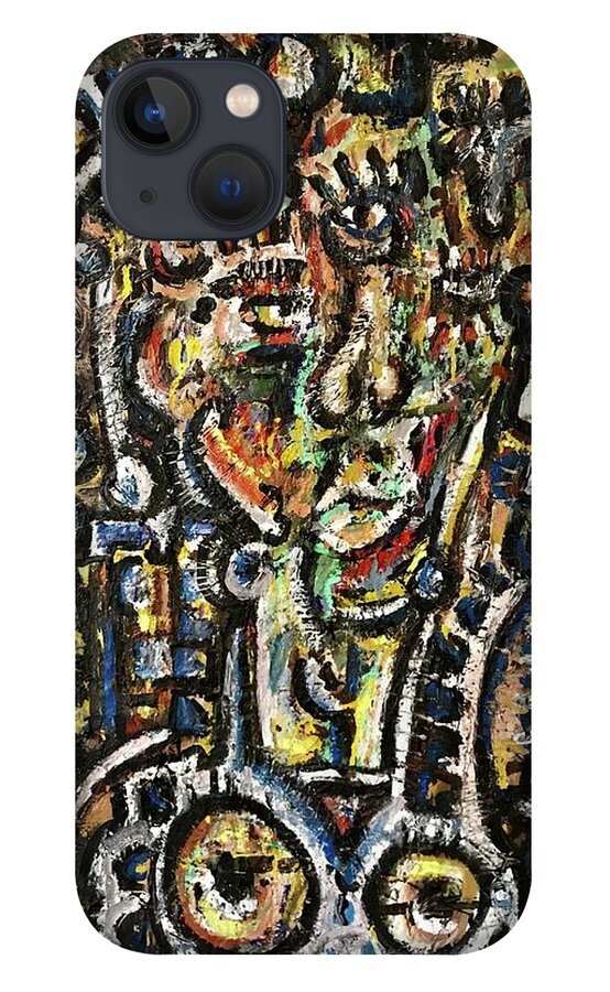 Abstract  iPhone 13 Case featuring the painting The Queen April 2020 by Gustavo Ramirez