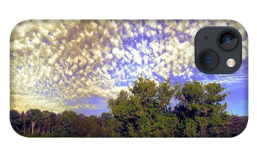 Cloud Art iPhone 13 Case featuring the photograph Cottonball Clouds on Golf Course by Stacie Siemsen