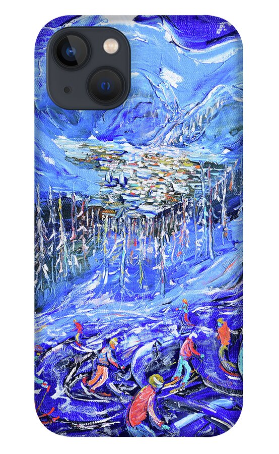 Tignes iPhone 13 Case featuring the painting Coupe Du Monde Val D'Isere II by Pete Caswell