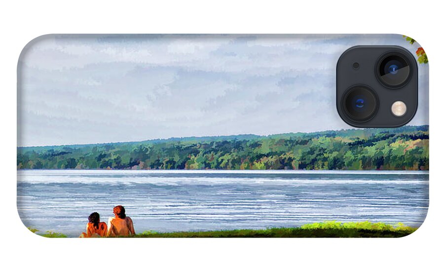 Cayuga iPhone 13 Case featuring the photograph Couple at the Lake Shore by Monroe Payne