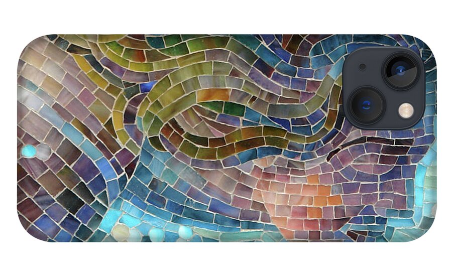 Mosaic iPhone 13 Case featuring the glass art Crash by Mia Tavonatti