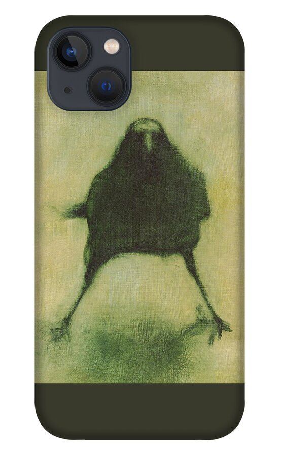 Crow iPhone 13 Case featuring the painting Crow 6 cropped version by David Ladmore