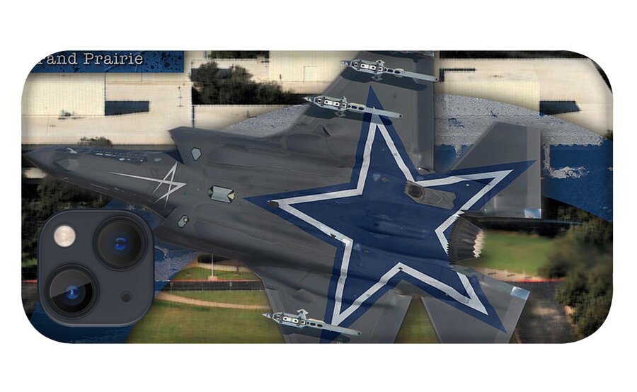 Dallas Cowboys iPhone 13 Case featuring the digital art Dallas Cowboys F-35A by Custom Aviation Art