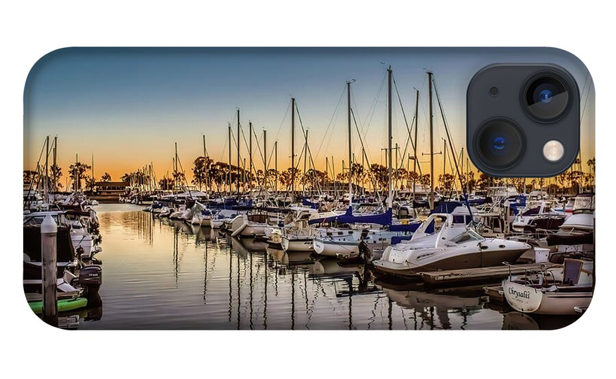 Dana Point Sunset iPhone 13 Case featuring the photograph Dana Point Harbor at the Blue Hour by Rebecca Herranen