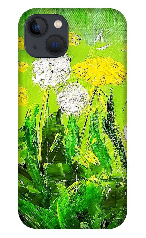  iPhone 13 Case featuring the painting Dandelions by Amy Kuenzie