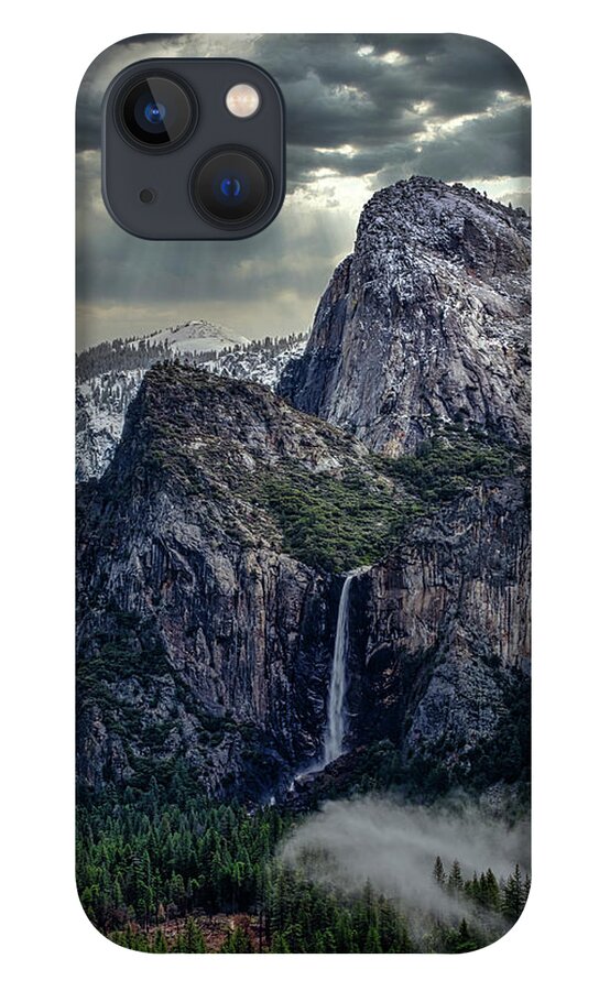 Landscape iPhone 13 Case featuring the photograph Dark Clouds over Bridalveil Fall by Romeo Victor