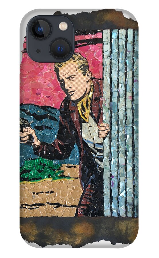 Glass iPhone 13 Case featuring the mixed media David Enters Cautiously by Matthew Lazure