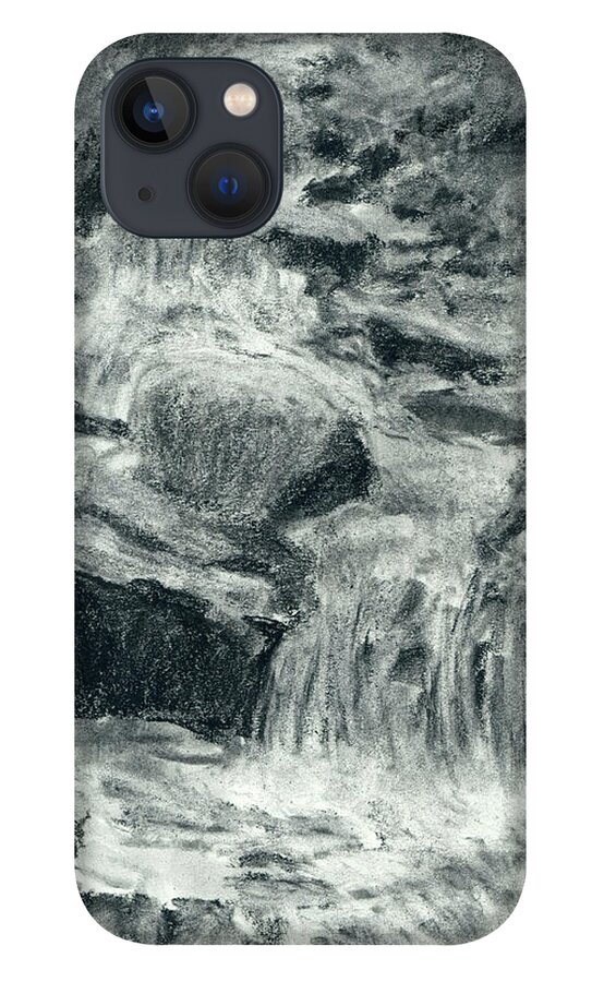 Charcoal iPhone 13 Case featuring the drawing Day 1 - 30 Day Challenge by David King Studio