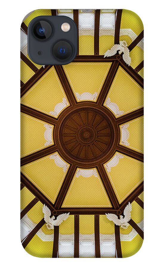 Ceiling iPhone 13 Case featuring the photograph Decorated ceiling at the Tokyo Station by Lyl Dil Creations
