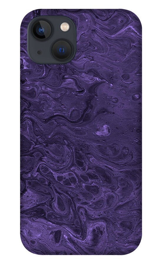 Deep Purple iPhone 13 Case featuring the painting Deep Purple by Abstract Art