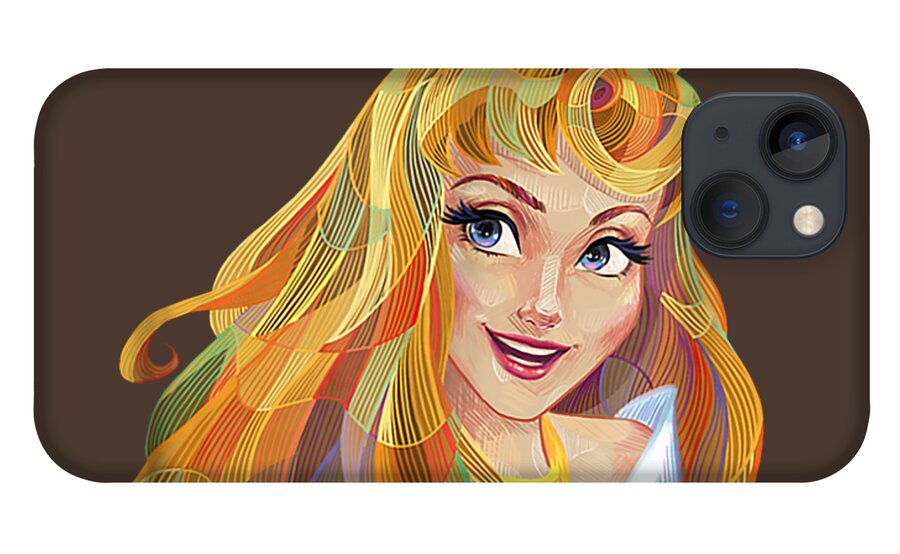 Disney Sleeping Beauty Princess Aurora Graphic iPhone 13 Case featuring the digital art Disney Sleeping Beauty Princess Aurora Graphic by Ngajok Jorda