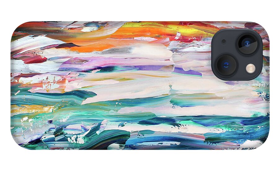 Seascape iPhone 13 Case featuring the painting Distant Orca by Teresa Moerer