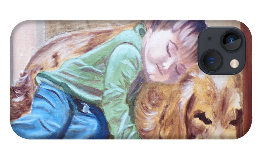 Pets iPhone 13 Case featuring the painting Doggy Pillow by Kathie Camara