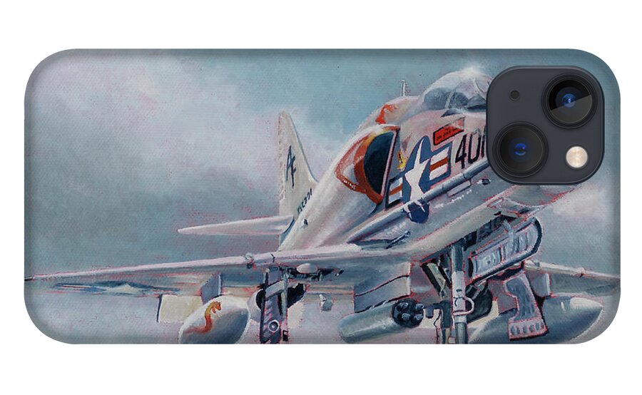 Aviator iPhone 13 Case featuring the painting Douglas A-4 Skyhawk by Douglas Castleman