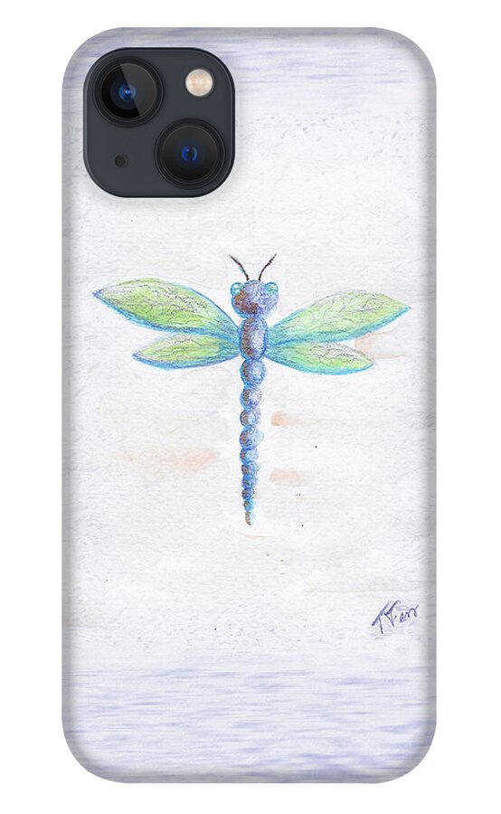 Dragonfly Wall Art iPhone 13 Case featuring the mixed media Dragonfly by Tatiana Fess