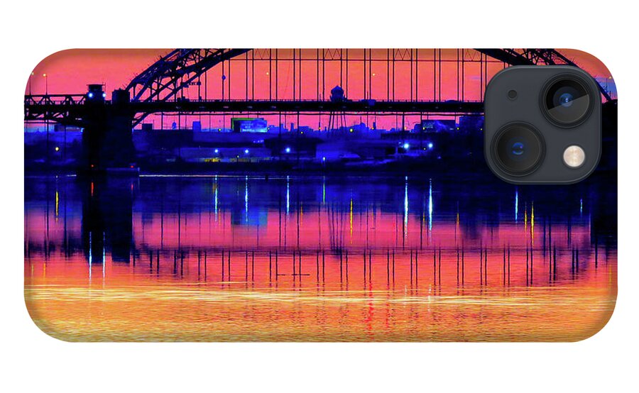 Bridge iPhone 13 Case featuring the photograph Drenched in Sunset Colors by Linda Stern