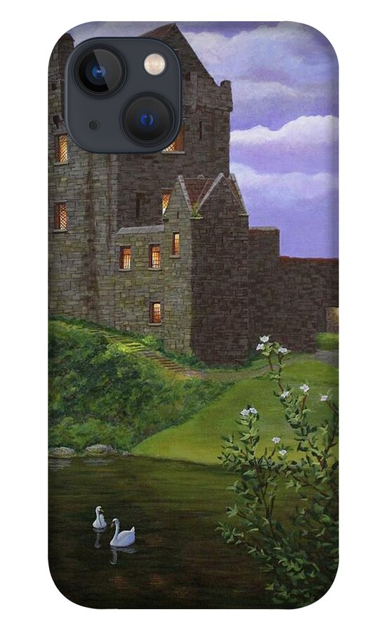 Kim Mcclinton Art iPhone 13 Case featuring the painting Dusk at Dunguaire Castle by Kim McClinton