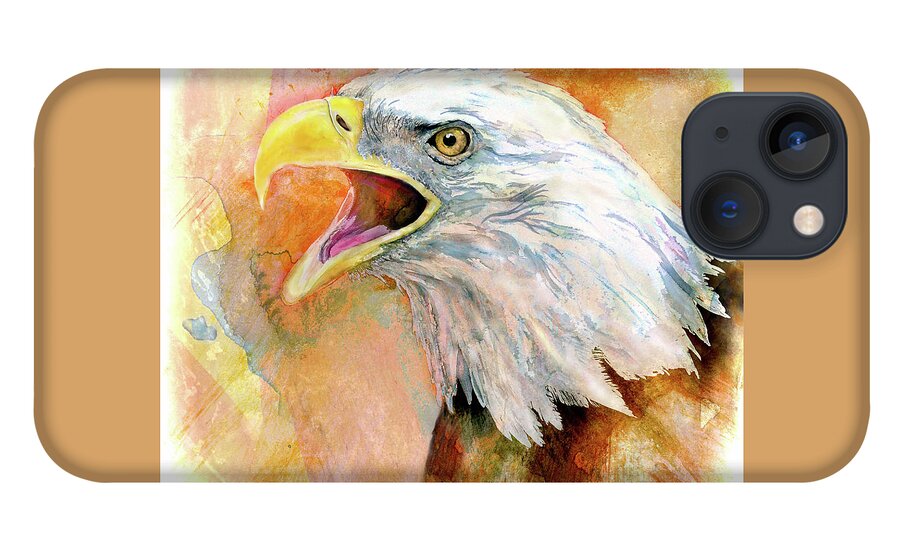 Bald Eagle iPhone 13 Case featuring the painting Eagle's Cry by Daniel Adams