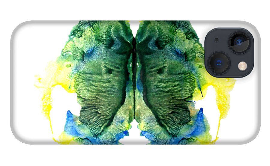 Ink Blot iPhone 13 Case featuring the painting Earthly Lungs by Stephenie Zagorski