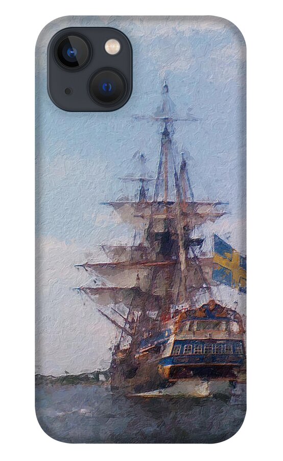 East Indiaman iPhone 13 Case featuring the digital art East Indiaman Gothenburg by Geir Rosset
