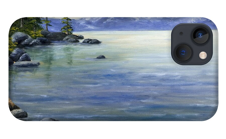 Lake Tahoe iPhone 13 Case featuring the painting East Shore Lake Tahoe by Darice Machel McGuire