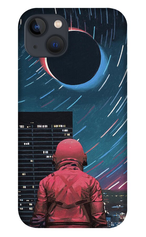 Astronaut iPhone 13 Case featuring the painting Eclipse by Scott Listfield