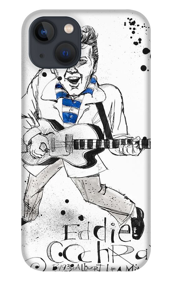  iPhone 13 Case featuring the drawing Eddie Cochran by Phil Mckenney