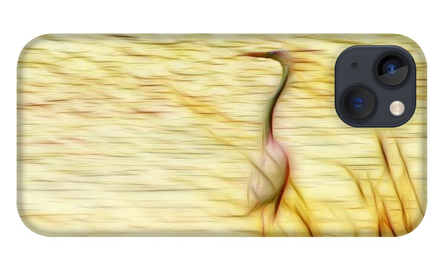 Egret iPhone 13 Case featuring the digital art Egret in the Grass by Brad Barton