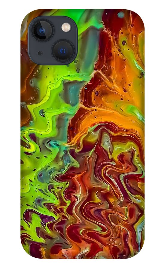 Abstract Art iPhone 13 Case featuring the painting Electrically Charged by Gena Herro