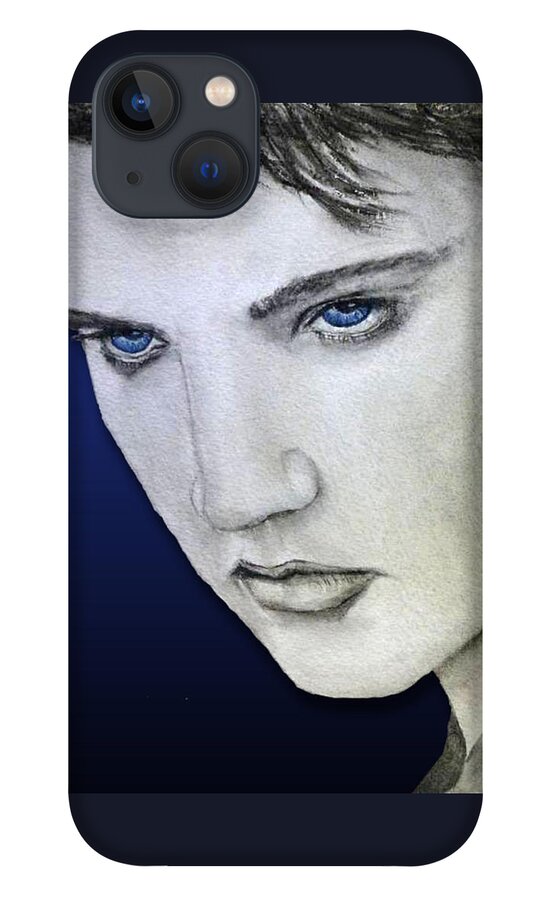 Elvis iPhone 13 Case featuring the mixed media Elvis Presley by Kelly Mills