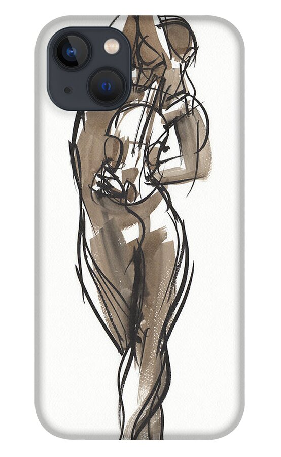Woman iPhone 13 Case featuring the painting Emily with Violin by Judith Kunzle