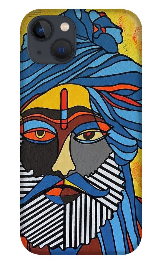 Cubism iPhone 13 Case featuring the painting Enlightened by Raji Musinipally