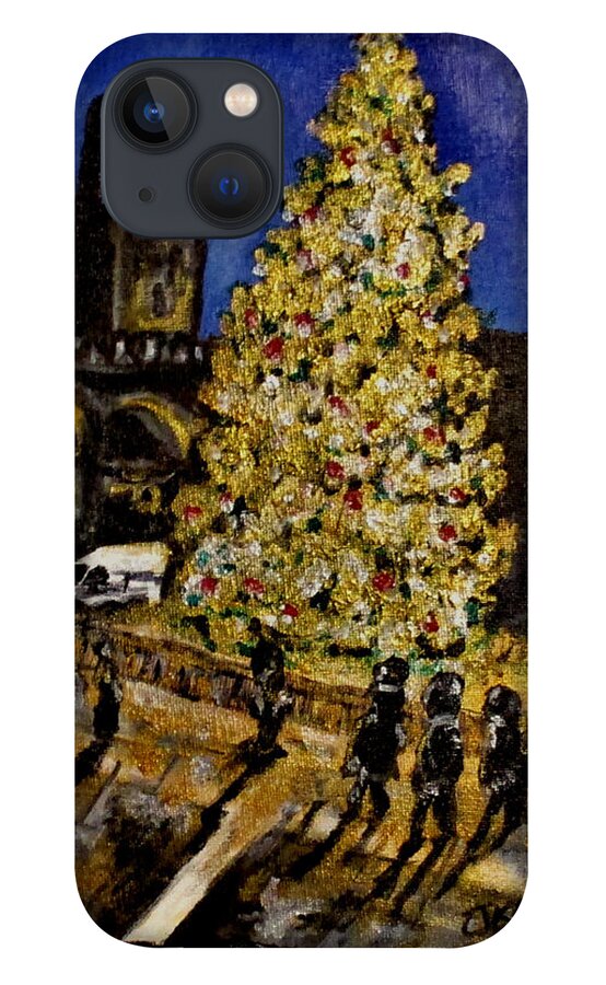 Holidays iPhone 13 Case featuring the painting Erika's Christmas Tree by Clyde J Kell