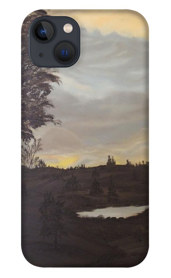 Landscape iPhone 13 Case featuring the painting Evening Run by Berlynn
