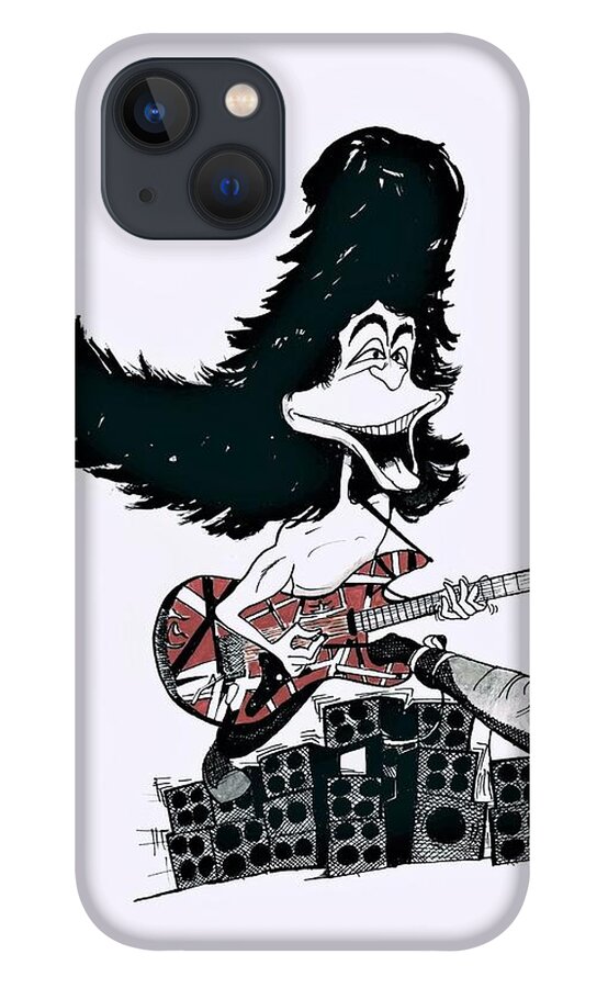 Eddie iPhone 13 Case featuring the drawing EVH by Michael Hopkins