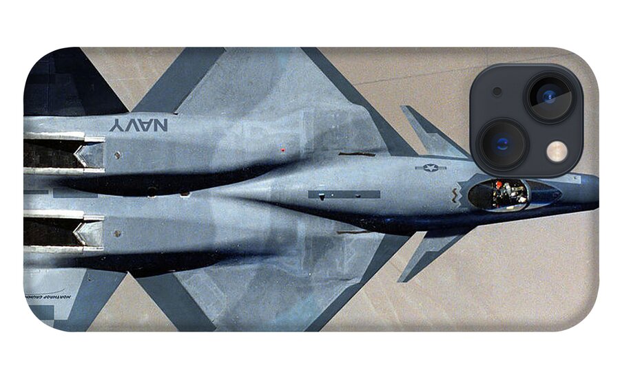 Black Widow iPhone 13 Case featuring the digital art F-23N Sea Widow by Custom Aviation Art