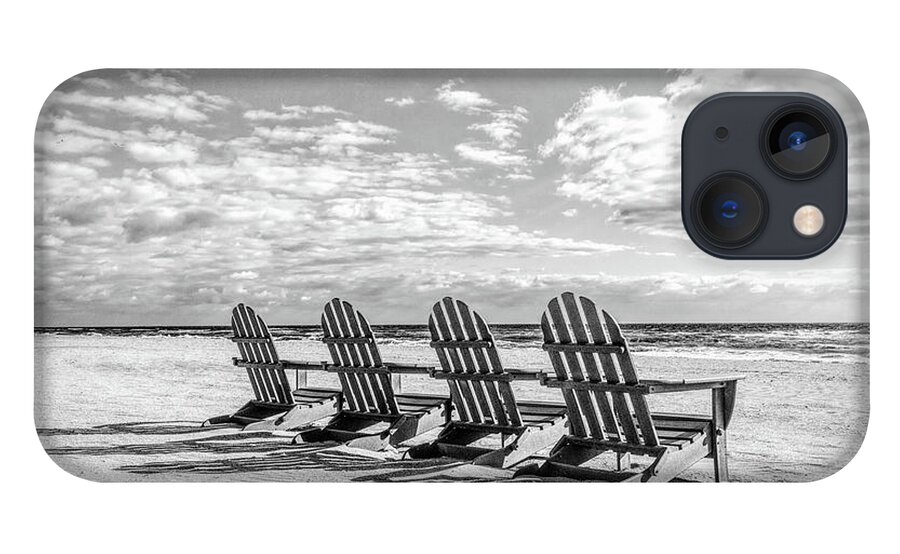 Black iPhone 13 Case featuring the photograph Facing the Morning Black and White by Debra and Dave Vanderlaan