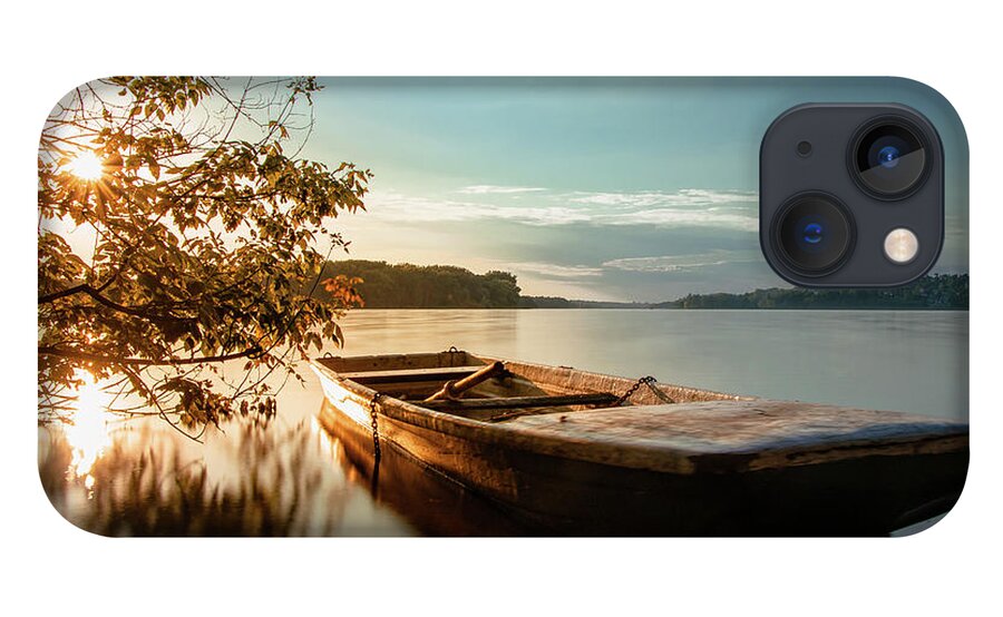 Rowboat iPhone 13 Case featuring the photograph Fairy-tale boat moored on the shore by Vaclav Sonnek
