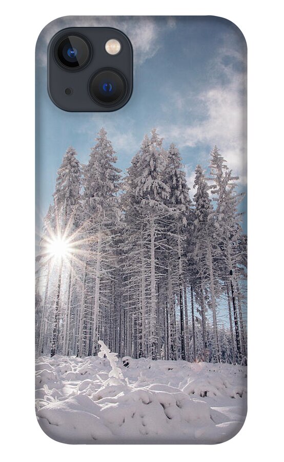 Highlands iPhone 13 Case featuring the photograph Fairy-tale wilderness covered in snow by Vaclav Sonnek