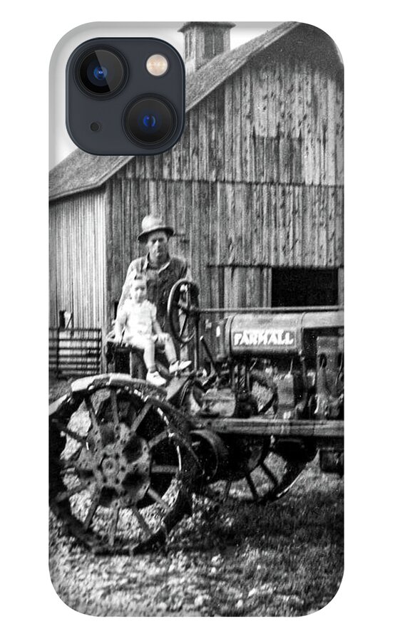 1940s iPhone 13 Case featuring the photograph Father Daughter Farmall #1 by Unknown