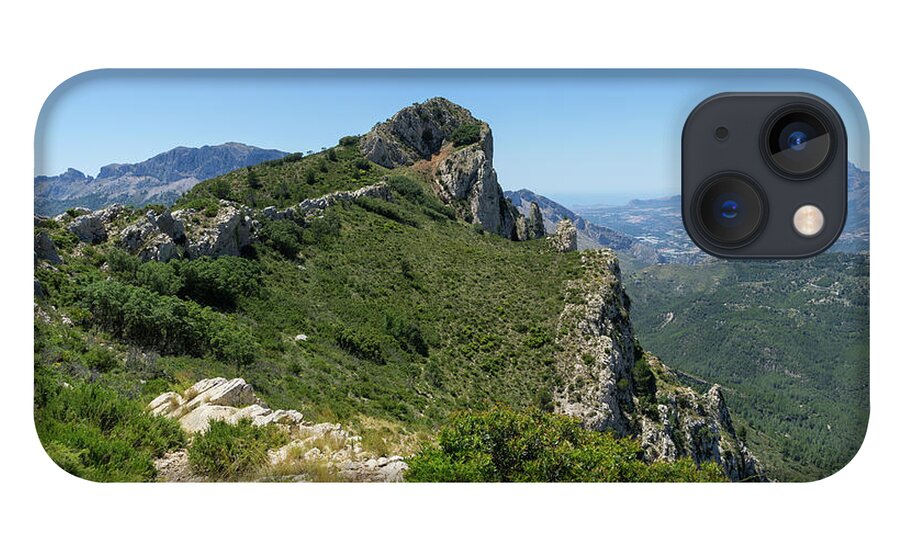 Mountain iPhone 13 Case featuring the photograph Ferrer mountain ridge and view of Puig Campana by Adriana Mueller