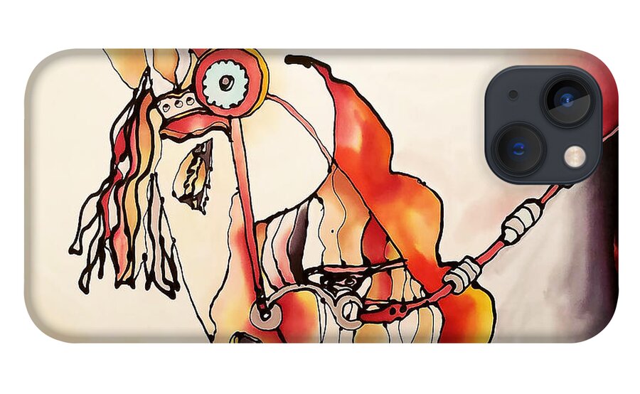 Horse iPhone 13 Case featuring the painting Festive horse by Karla Kay Benjamin