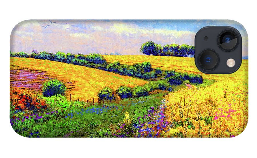Landscape iPhone 13 Case featuring the painting Fields of Gold by Jane Small