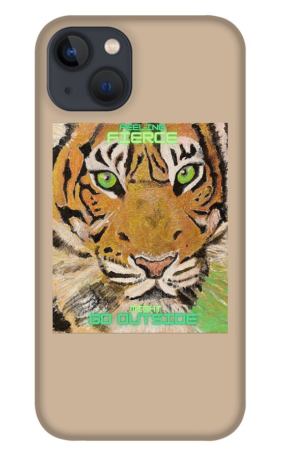 Tiger iPhone 13 Case featuring the painting Fierce by Melody Fowler